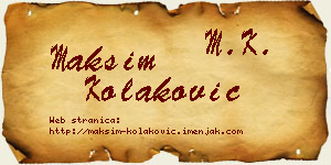 Maksim Kolaković vizit kartica